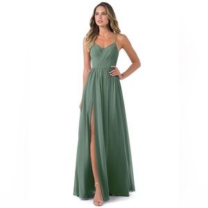 Azazie Cora bridesmaid dress, Eucalyptus